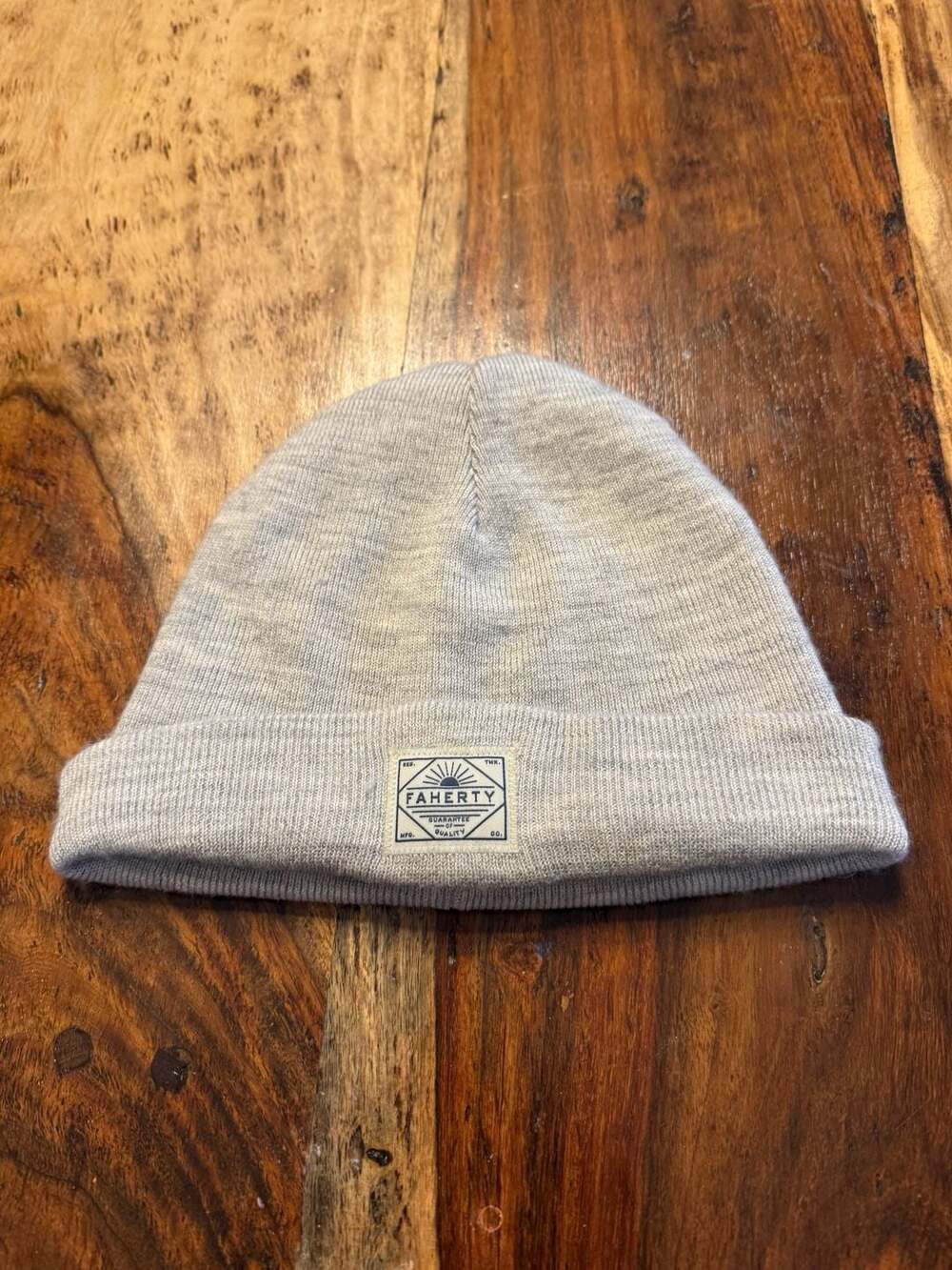 Faherty Heather Grey 100% Merino Wool Workwear Beanie